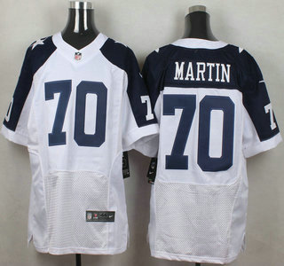 Men's Dallas Cowboys #70 Zack Martin White Thanksgiving Alternate NFL Nike Elite Jersey