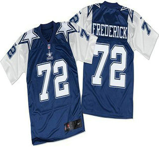 Men's Dallas Cowboys #72 Travis Frederick Navy Blue White Throwback Nike Elite Jersey