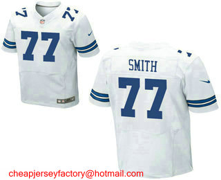 Men's Dallas Cowboys #77 Tyron Smith White Road NFL Nike Elite Jersey