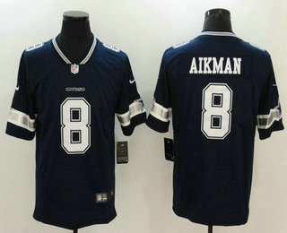 Men's Dallas Cowboys #8 Troy Aikman Navy Blue 2017 Vapor Untouchable Stitched NFL Nike Limited Jersey