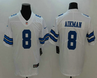Men's Dallas Cowboys #8 Troy Aikman White 2017 Vapor Untouchable Stitched NFL Nike Limited Jersey