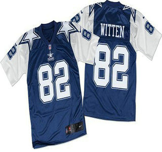 Men's Dallas Cowboys #82 Jason Witten Navy Blue White Throwback Nike Elite Jersey