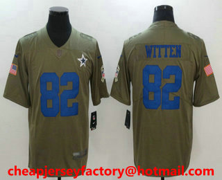 Men's Dallas Cowboys #82 Jason Witten Olive 2017 Salute To Service Stitched NFL Nike Limited Jersey