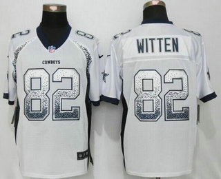 Men's Dallas Cowboys #82 Jason Witten White Drift Fashion NFL Nike Elite Jersey