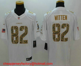 Men's Dallas Cowboys #82 Jason Witten White Salute To Service Stitched NFL Nike Limited Jersey