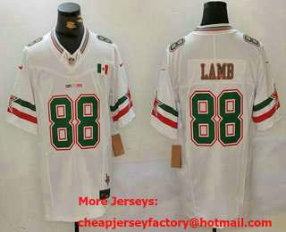Men's Dallas Cowboys #88 CeeDee Lamb 2024 Mexico White FUSE Stitched Jersey