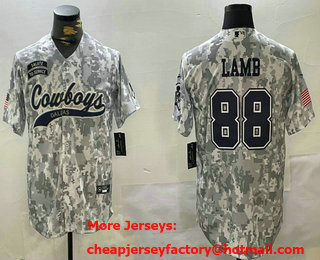 Men's Dallas Cowboys #88 CeeDee Lamb Arctic Camo 2024 Salute to Service Stitched Baseball Jersey