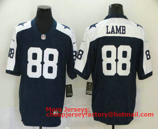 Men's Dallas Cowboys #88 CeeDee Lamb Blue Thanksgiving 2020 NEW Vapor Untouchable Stitched NFL Nike Limited Jersey