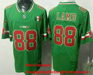 Men's Dallas Cowboys #88 CeeDee Lamb Limited Green Mexico Fashion FUSE Vapor Jersey