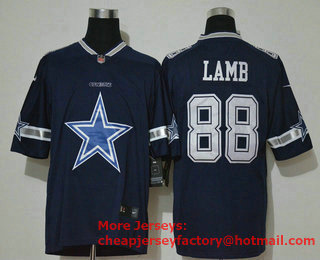 Men's Dallas Cowboys #88 CeeDee Lamb Navy Blue 2020 Big Logo Vapor Untouchable Stitched NFL Nike Fashion Limited Jersey
