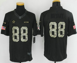 Men's Dallas Cowboys #88 Dez Bryant Black Anthracite 2016 Salute to Service Stitched NFL Nike Limited Jersey