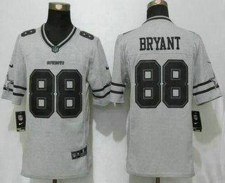 Men's Dallas Cowboys #88 Dez Bryant Gray Gridiron II Stitched NFL Nike Limited Jersey