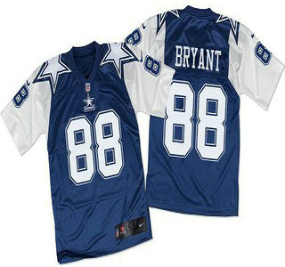Men's Dallas Cowboys #88 Dez Bryant Navy Blue White Throwback Nike Elite Jersey