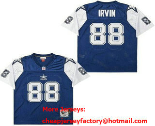 Men's Dallas Cowboys #88 Michael Irvin Navy 1995 Throwback Jersey