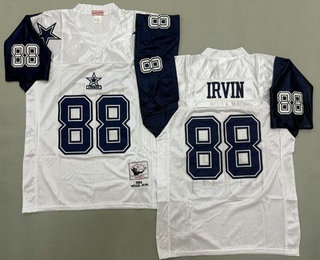 Men's Dallas Cowboys #88 Michael Irvin White 1994 Throwback Jersey