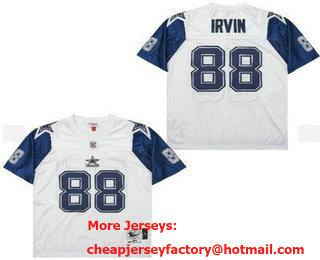 Men's Dallas Cowboys #88 Michael Irvin White 1994 Throwback Jersey