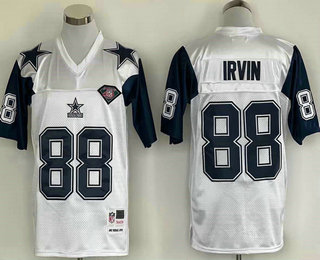 Men's Dallas Cowboys #88 Michael Irvin White 75TH Thanksgivings Throwback Jersey