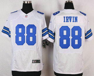 Men's Dallas Cowboys #88 Michael Irvin White Road NFL Nike Elite Jersey