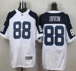 Men's Dallas Cowboys #88 Michael Irvin White Thanksgiving Alternate NFL Nike Elite Jersey