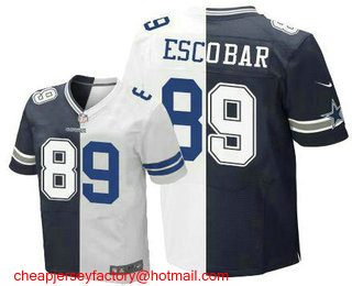 Men's Dallas Cowboys #89 Gavin Escobar Navy With White Two Tone Stitched NFL Nike Elite Jersey