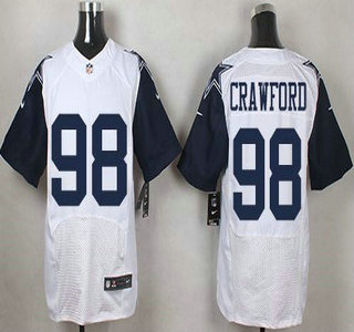 Men's Dallas Cowboys #98 Tyrone Crawford Nike White Color Rush 2015 NFL Elite Jersey
