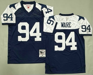 Men's Dallas Cowboys 94 DeMarcus Ware Navy 2011 Throwback Jersey