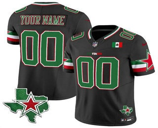 Men's Dallas Cowboys Active Player Custom Black 2025 FUSE Mexico Vapor Limited Stitched Jersey