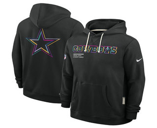 Men's Dallas Cowboys Black 2025 Crucial Catch Club Pullover Hoodie