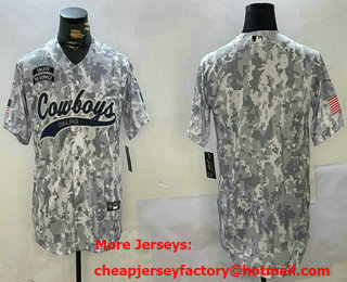 Men's Dallas Cowboys Blank Arctic Camo 2024 Salute to Service Stitched Baseball Jersey