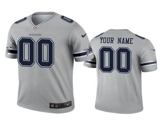 Men's Dallas Cowboys Custom Gray Inverted Legend Jersey