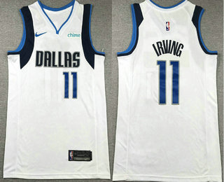 Men's Dallas Mavericks #11 Kyrie Irving White Icon Sponsor Swingman Jersey