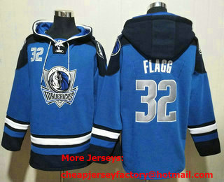 Men's Dallas Mavericks #32 Cooper Flagg Blue Ageless Must Have Lace Up Pullover Hoodie