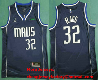 Men's Dallas Mavericks #32 Cooper Flagg Navy Statement Sponsor Swingman Jersey