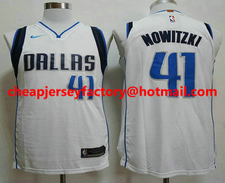 Men's Dallas Mavericks #41 Dirk Nowitzki White 2017-2018 Nike Authentic Stitched NBA Jersey