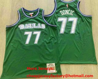 Men's Dallas Mavericks #77 Luka Doncic Green 2018-19 Throwback AU Jersey
