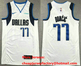 Men's Dallas Mavericks #77 Luka Doncic White Icon Sponsor Swingman Jersey