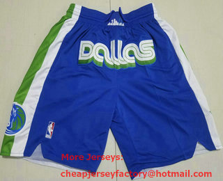 Men's Dallas Mavericks Blue 2022 Just Don Shorts