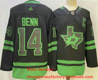 Men's Dallas Stars #14 Jamie Benn Black Alternate Stitched Jersey