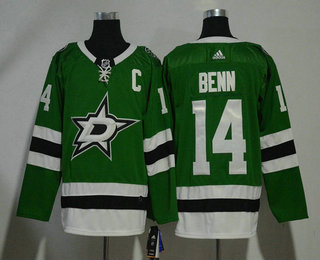 Men's Dallas Stars #14 Jamie Benn Green With C Patch 2017-2018 Hockey Stitched NHL Jersey