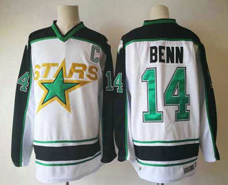 Men's Dallas Stars #14 Jamie Benn White Away 2017-2018 CCM Hockey Stitched NHL Jersey