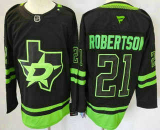 Men's Dallas Stars #21 Jason Robertson Black Alternate Authentic Jersey