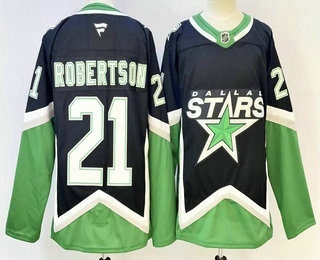 Men's Dallas Stars #21 Jason Robertson Black Authentic Jersey