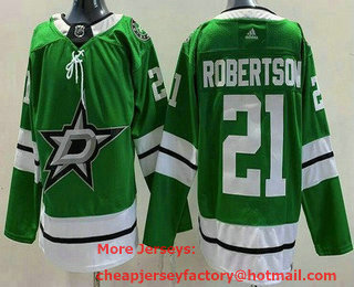 Men's Dallas Stars #21 Jason Robertson Green Authentic Jersey