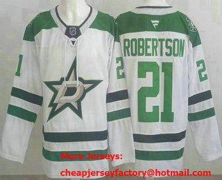 Men's Dallas Stars #21 Jason Robertson White Authentic Jersey