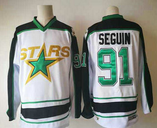 Men's Dallas Stars #91 Tyler Seguin White Away 2017-2018 CCM Hockey Stitched NHL Jersey