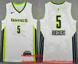 Men's Dallas Wings #5 Paige Bueckers White Swingman Jersey