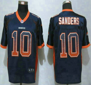 Men's Denver Broncos #10 Emmanuel Sanders Nike Drift Fashion Blue Elite Jersey