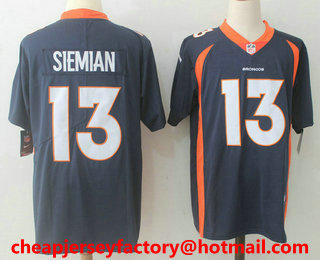 Men's Denver Broncos #13 Trevor Siemian Navy Blue 2017 Vapor Untouchable Stitched NFL Nike Limited Jersey