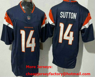 Men's Denver Broncos #14 Courtland Sutton Limited Navy FUSE Vapor Jersey