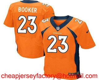 Men's Denver Broncos #23 Devontae Booker Orange Team Color Stitched NFL Nike Elite Jersey